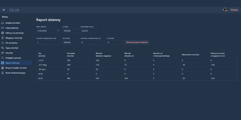 Aplikacja Raport Dzienny